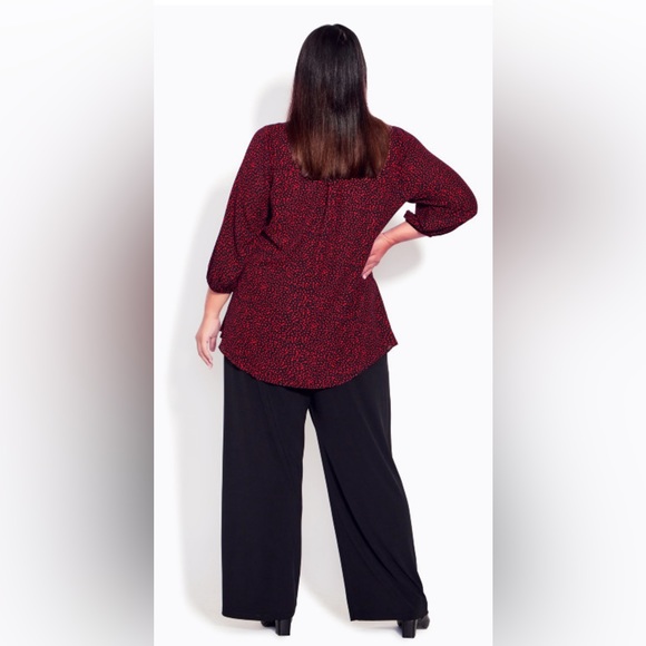 City Chic Meila Red Fleck Top Size 18$ - Picture 2 of 8